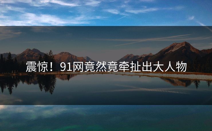 震惊！91网竟然竟牵扯出大人物