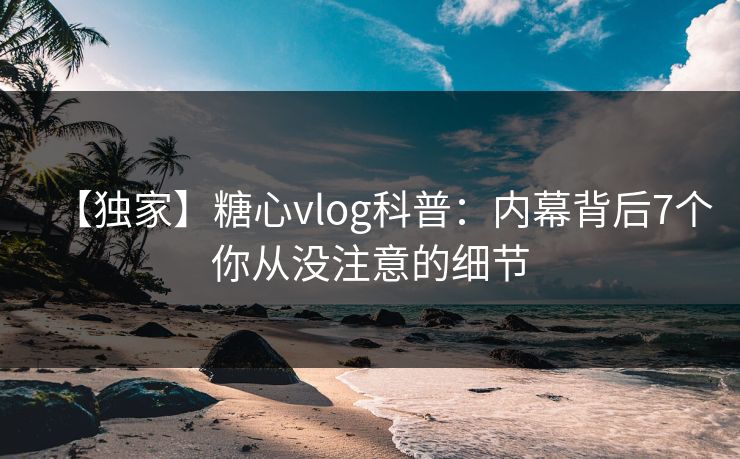【独家】糖心vlog科普：内幕背后7个你从没注意的细节
